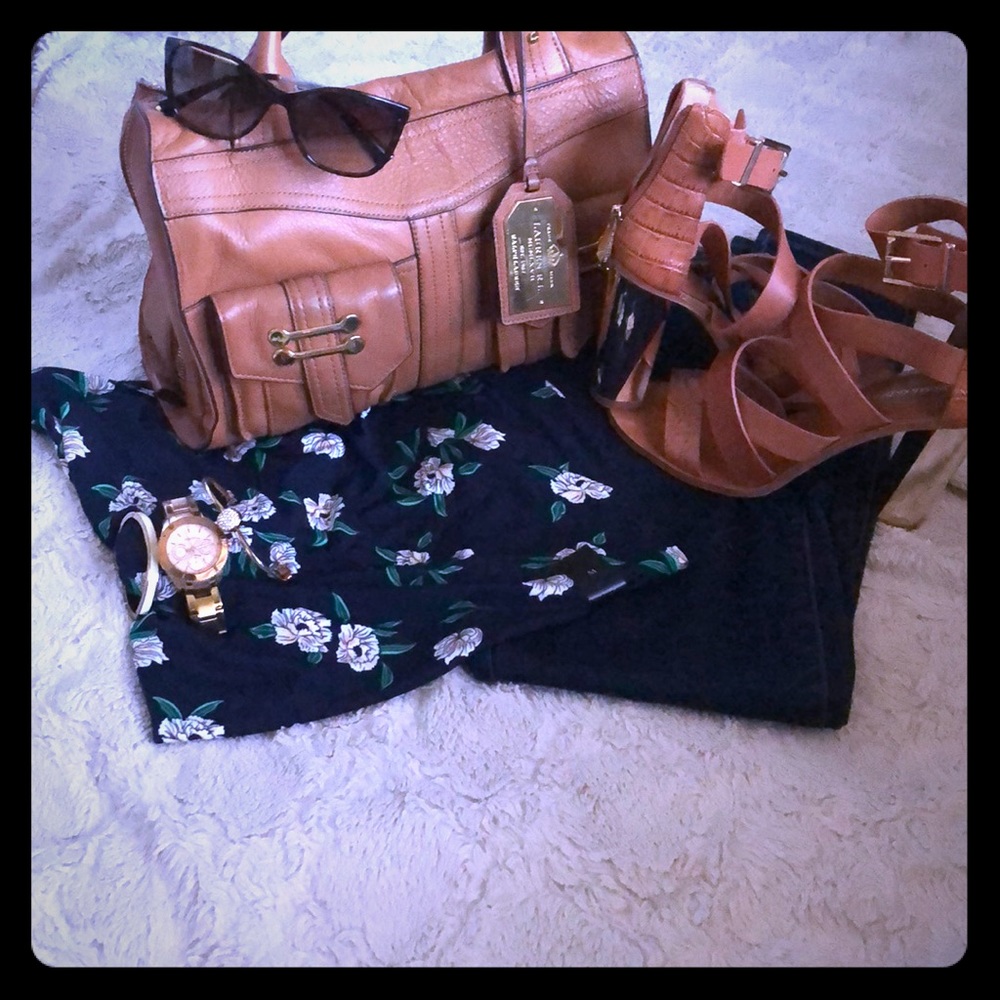 Navy blue floral top